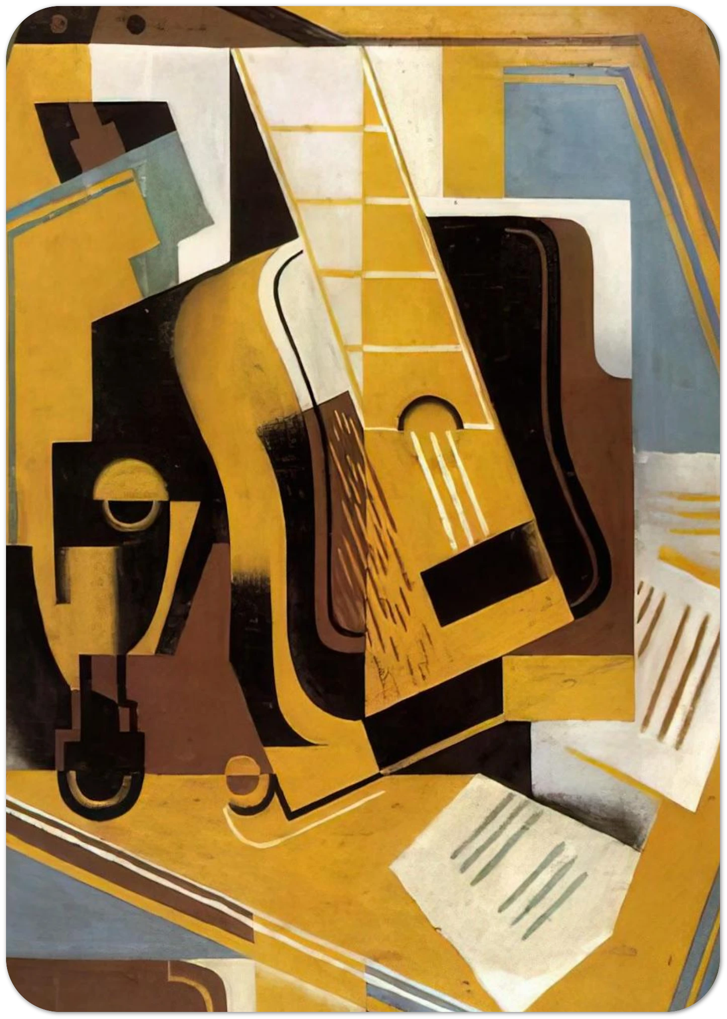PHOTOGRAPH OF THE GUITAR 1918 By Juan Gris Pack of 10 Post Cards | Juan Gris Post Cards | A6 (10.5 x 14.8 cm) - 4.1 x 5.8 inches