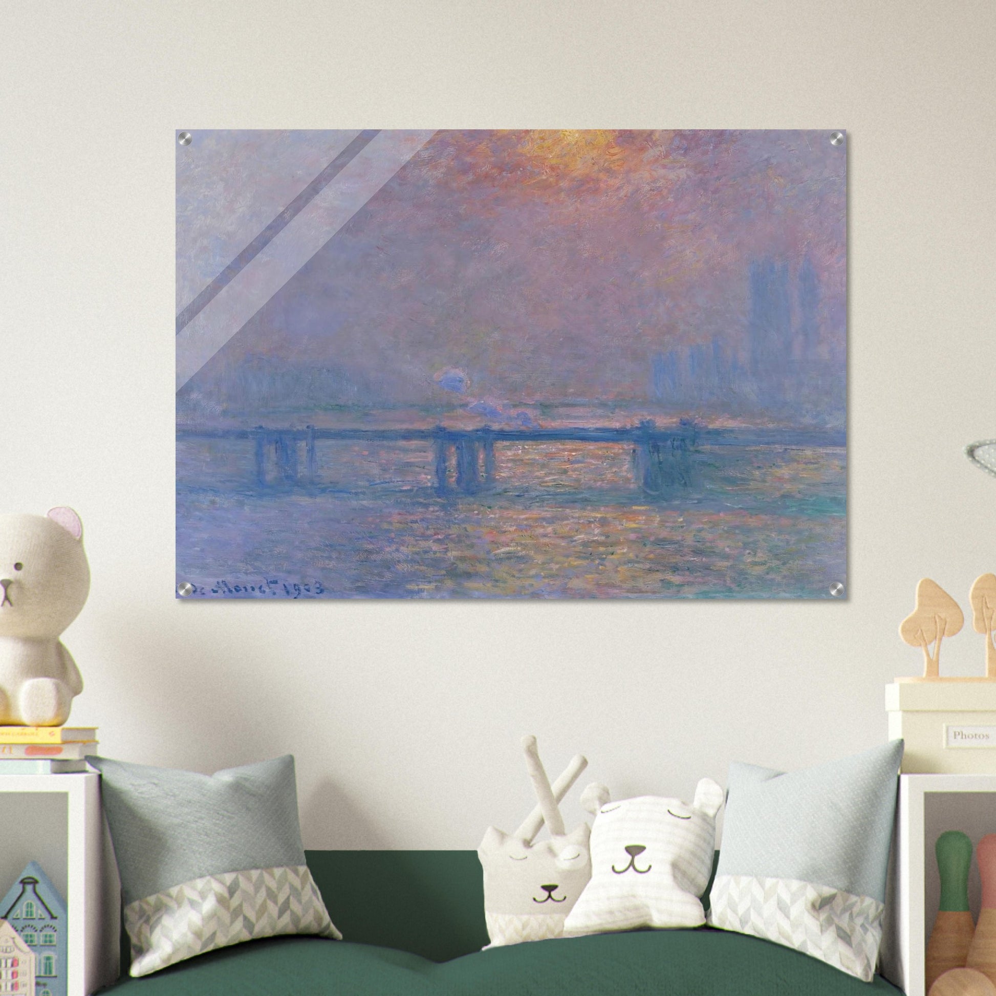Charing Cross Bridge, The Thames - claude monet Acrylic Print - 70x100 cm / 28x40″ inches