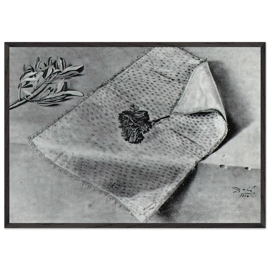 CARNATION AND CLOTH OF GOLD - Salvador Dali 70x100 cm / 28x40 inches Framed Art Print – Black Wooden Frame