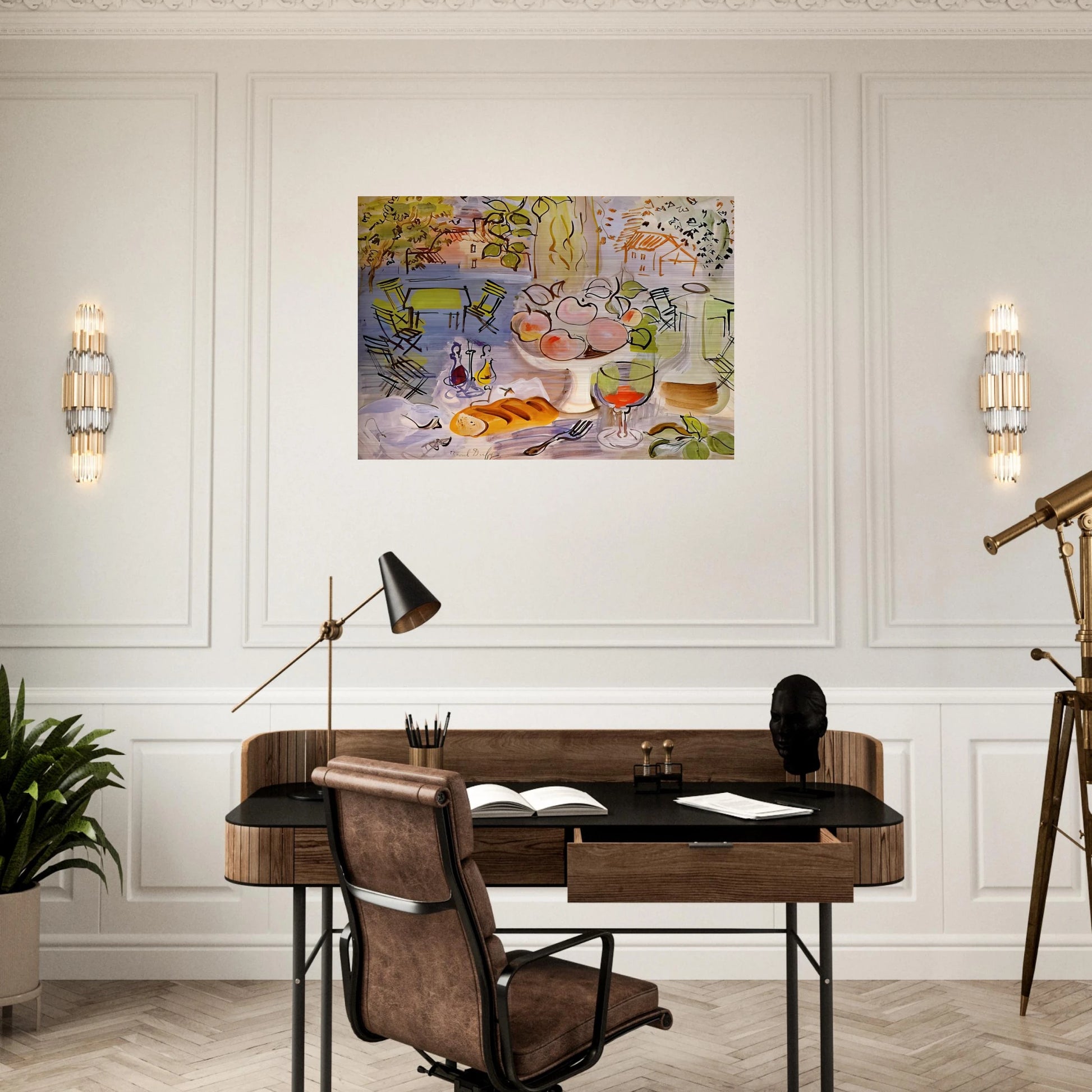 STILL LIFE 1928 - Raoul Dufy Brushed Aluminum Print - 70x100 cm / 28x40 inches | Raoul Dufy Aluminum Print | Raoul Dufy Prints