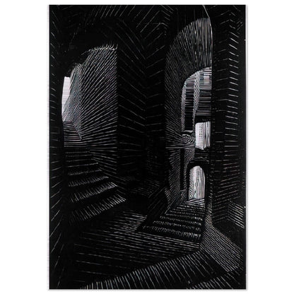 COVERED ALLEY IN ATRANI - MC Escher Brushed Aluminum Print - 70x100 cm / 28x40 inches | MC Escher Aluminum Print | MC Escher Prints