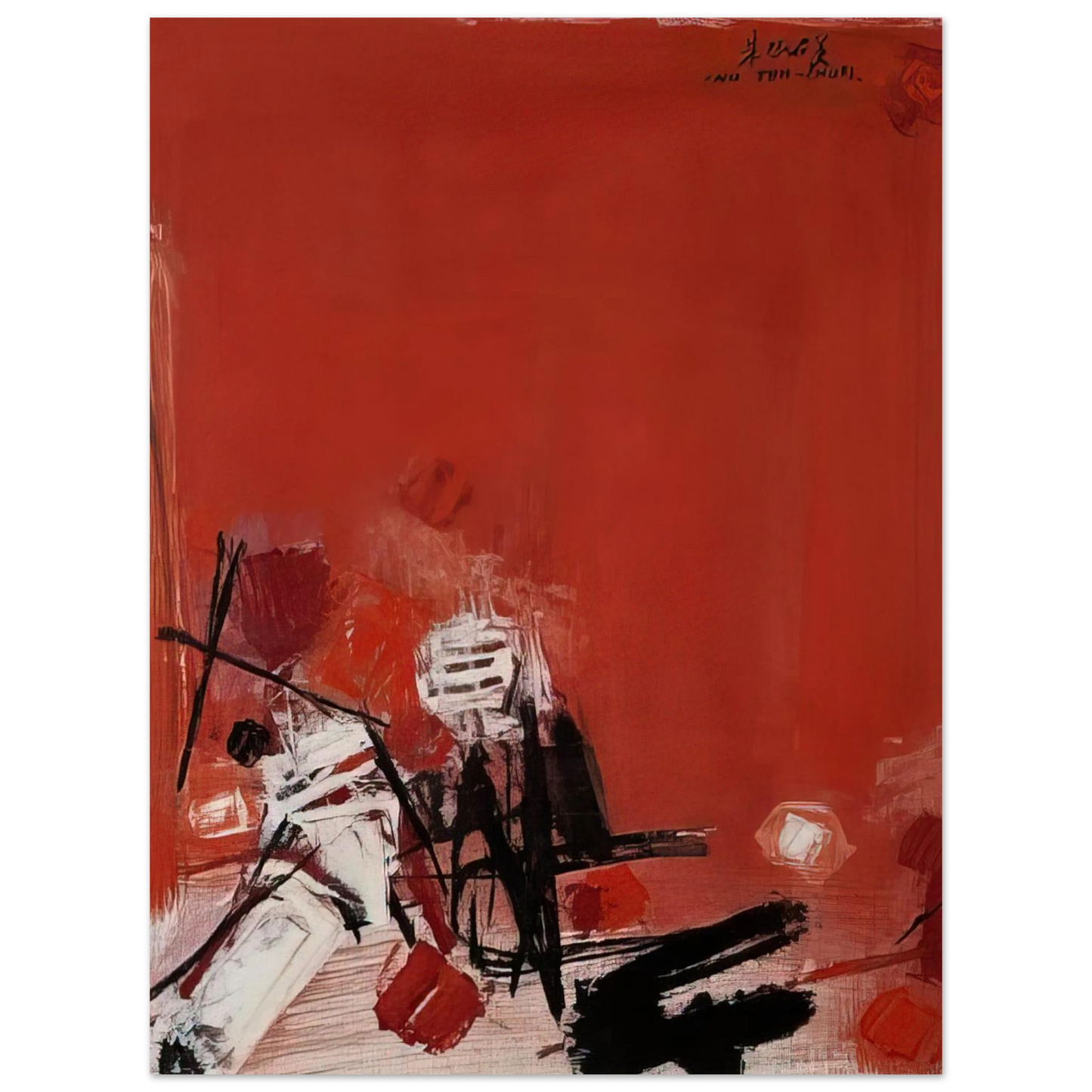 Chu teh Chun - COMPOSITION ROUGE  75x100 cm / 30x40inches Fine Art Poster