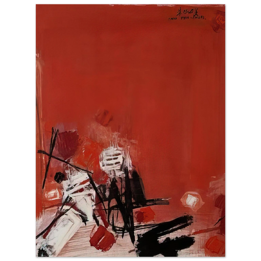 Chu teh Chun - COMPOSITION ROUGE  75x100 cm / 30x40inches Fine Art Poster