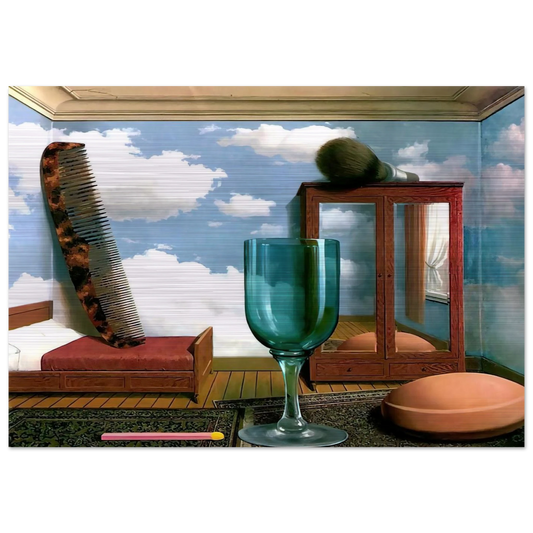 PERSONAL VALUES 1952 - Rene Magritte Brushed Aluminum Print - 70x100 cm / 28x40 inches | Rene Magritte Aluminum Print | Rene Magritte Prints