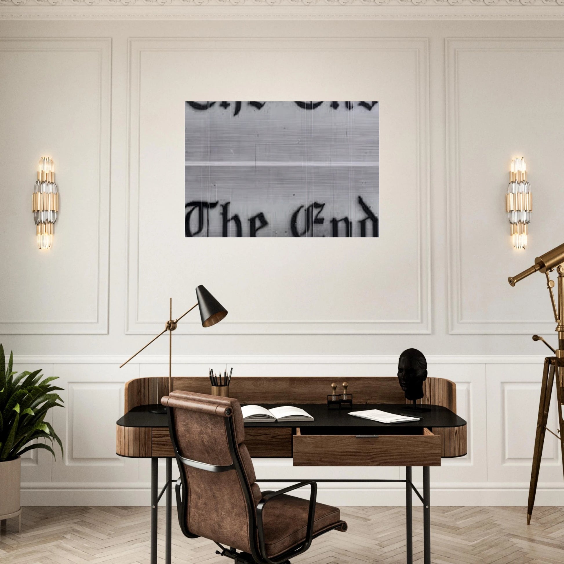 THE END 1991 - Edward Ruscha Brushed Aluminum Print - 70x100 cm / 28x40 inches | Edward Ruscha Aluminum Print | Edward Ruscha Prints