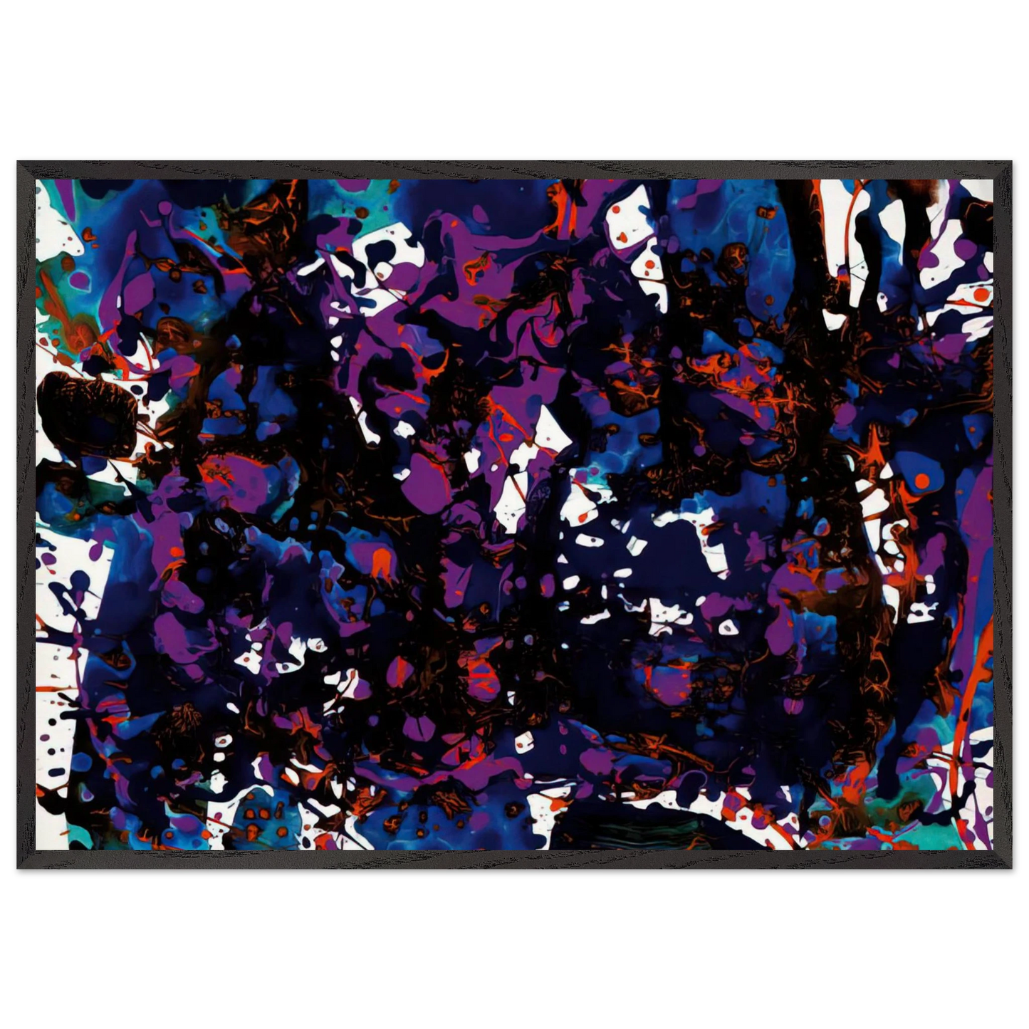 Untitled  SFP94-3  SF94-024  - Sam Francis 70x100 cm / 28x40 inches Framed Art Print – Black Wooden Frame