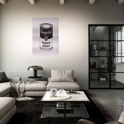 Campbell's Soup Can  Tomato -Retrospective Series - Andy Warhol Brushed Aluminum Print - 70x100 cm / 28x40 inches | Andy Warhol Aluminum Print | Andy Warhol Prints