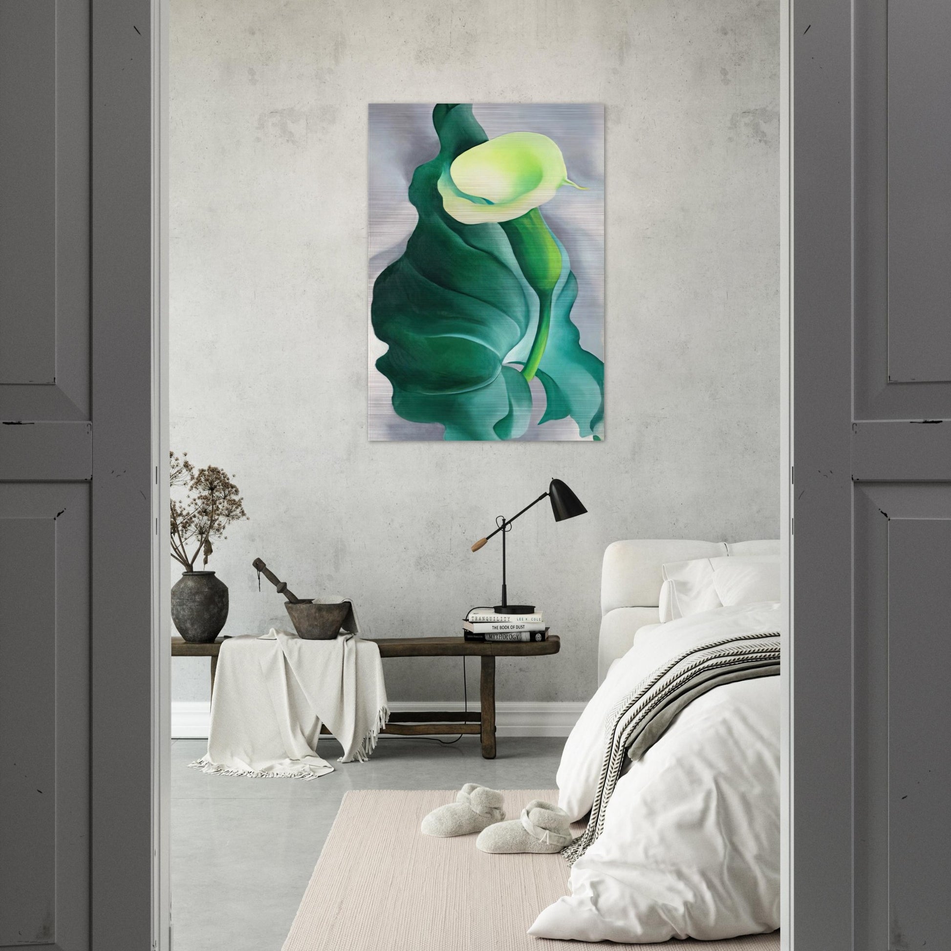 Calla Lily  Lily-Yellow No. 2  - Georgia O'Keeffe Brushed Aluminum Print - 70x100 cm / 28x40 inches | Georgia O'Keeffe Aluminum Print | Georgia O'Keeffe Prints