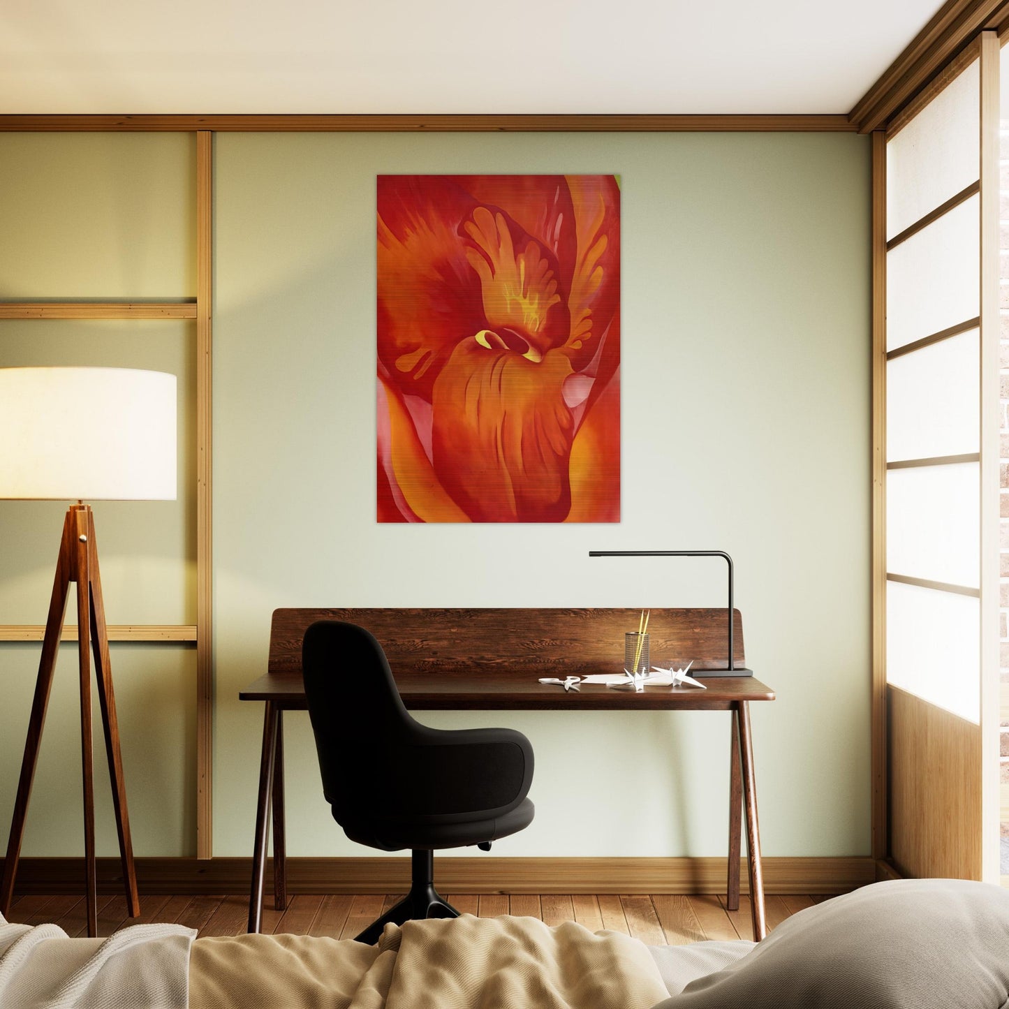 Canna Red and Orange - Georgia O'Keeffe Brushed Aluminum Print - 70x100 cm / 28x40 inches | Georgia O'Keeffe Aluminum Print | Georgia O'Keeffe Prints