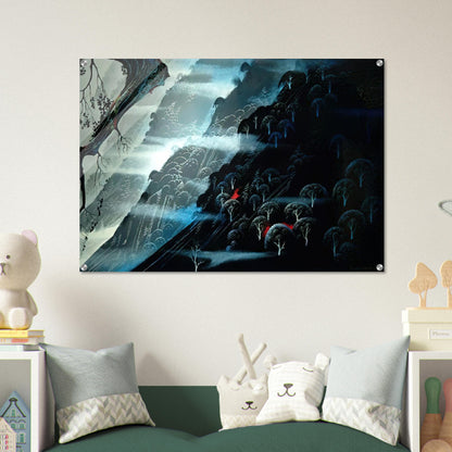 Coastline Fogl - Eyvind Earle Acrylic Print - 70x100 cm / 28x40″ inches