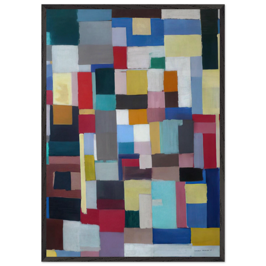 Untitled - 1947 N2 - Giorgio Cavallon 70x100 cm / 28x40 inches Framed Art Print – Black Wooden Frame