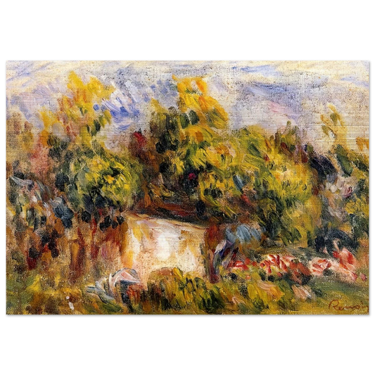 Landscape with Cabin - Pierre-Auguste Renoir Brushed Aluminum Print - 70x100 cm / 28x40 inches | Pierre-Auguste Renoir Aluminum Print | Pierre-Auguste Renoir Prints