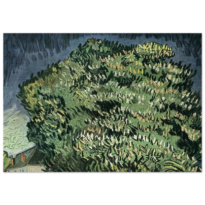 Chestnut Trees in Blossom - Vincent van Gogh Brushed Aluminum Print - 70x100 cm / 28x40 inches | Vincent van Gogh Aluminum Print | Vincent van Gogh Prints