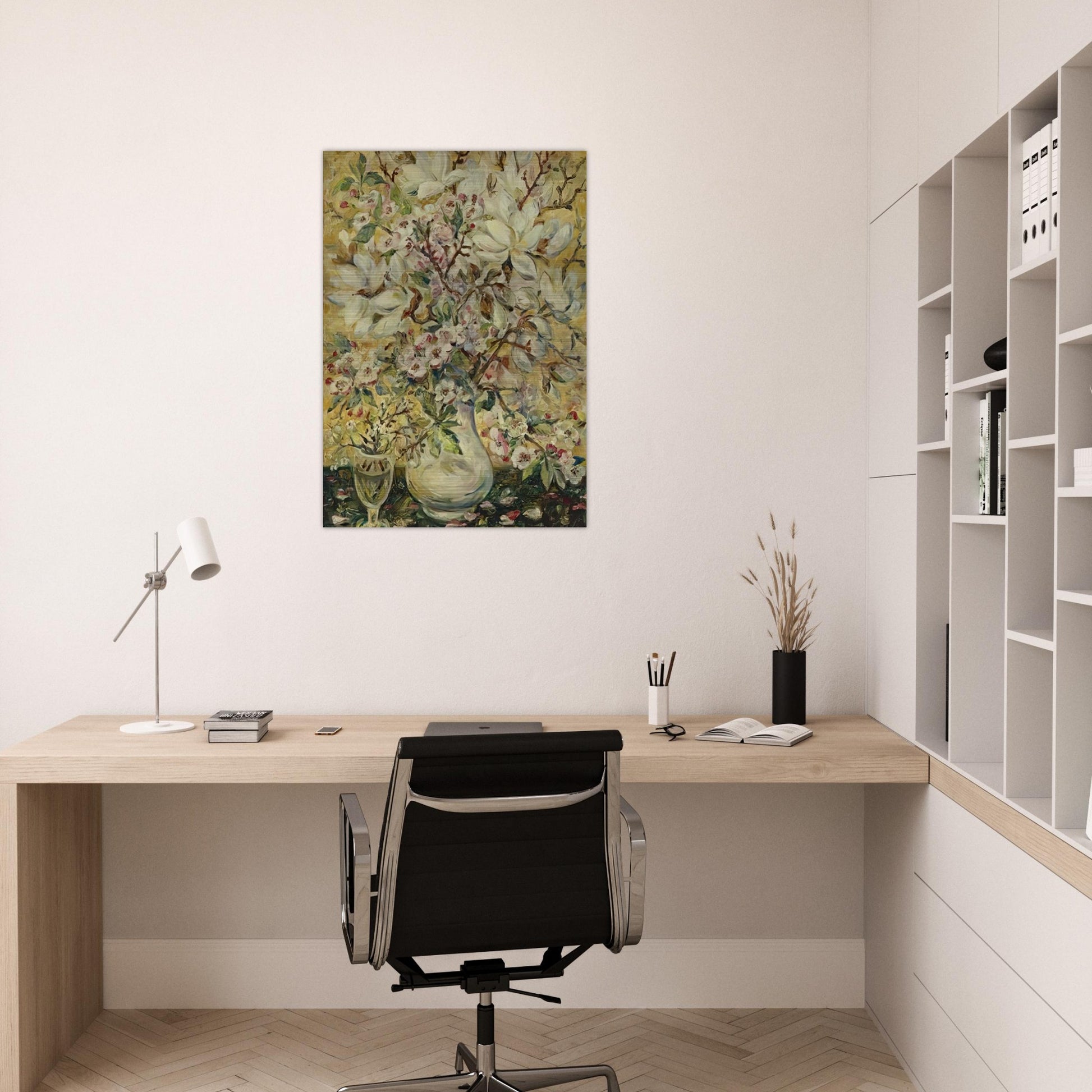 Flower vase - Post-Impressionism - Natalia Goncharova Brushed Aluminum Print - 70x100 cm / 28x40 inches | Natalia Goncharova Aluminum Print | Natalia Goncharova Prints