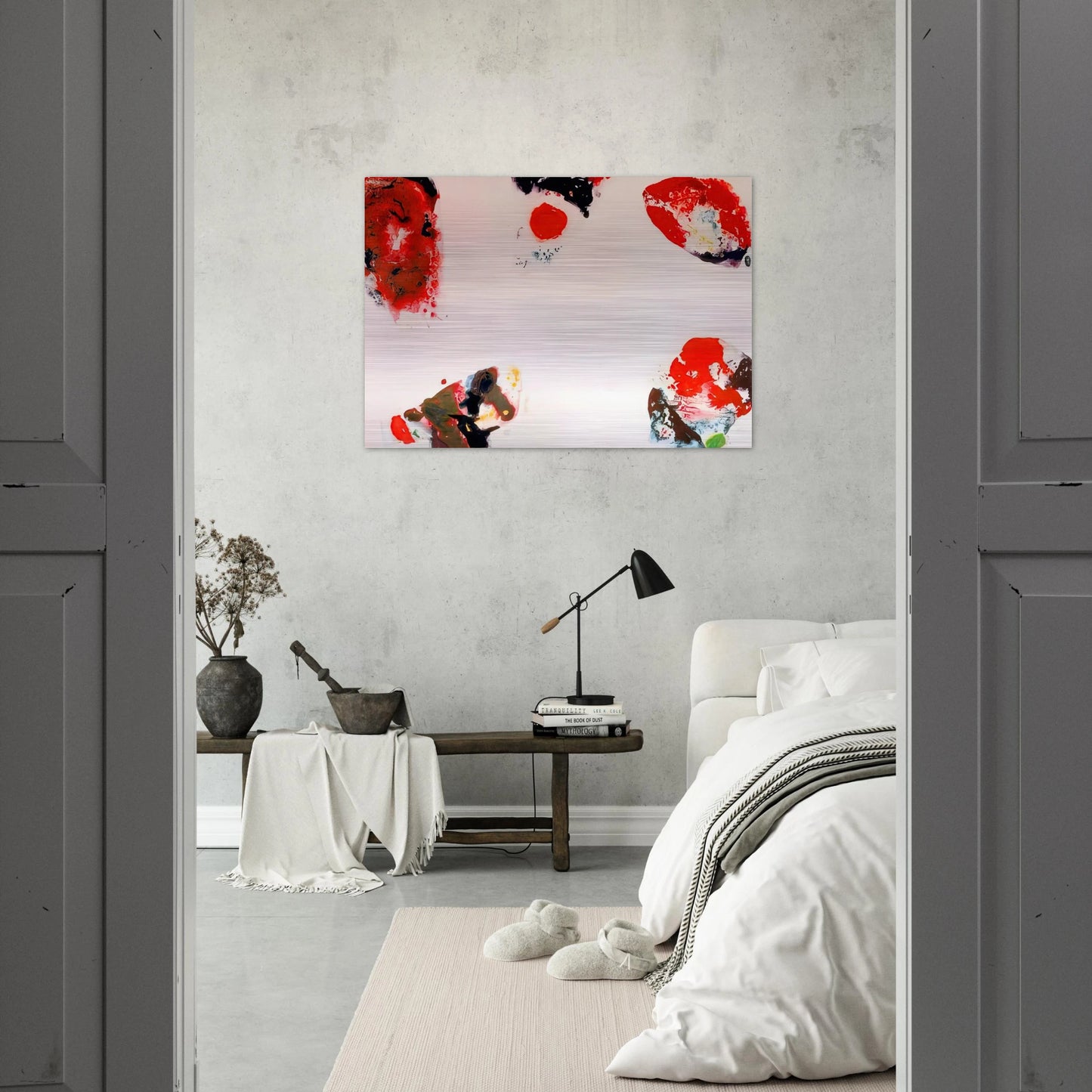 Berlin Red - Sam Francis Brushed Aluminum Print - 70x100 cm / 28x40 inches | Sam Francis Aluminum Print | Sam Francis Prints