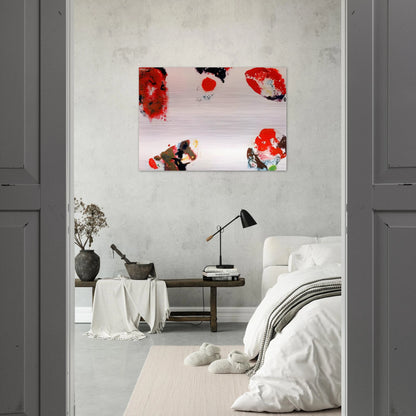 Berlin Red - Sam Francis Brushed Aluminum Print - 70x100 cm / 28x40 inches | Sam Francis Aluminum Print | Sam Francis Prints