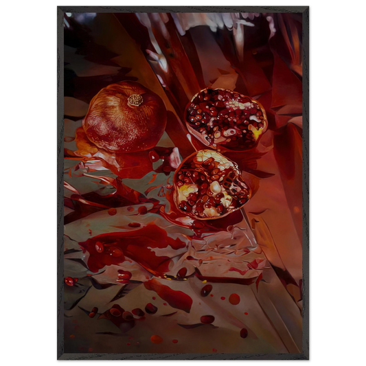Threads of Scarlet Pieces of Pomegranate - 2005 - Mary Pratt 70x100 cm / 28x40 inches Framed Art Print – Black Wooden Frame