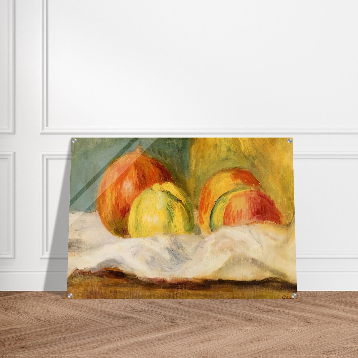 Still Life with Apples and Pomegranates - Pierre-Auguste Renoir Acrylic Print - 70x100 cm / 28x40″ inches