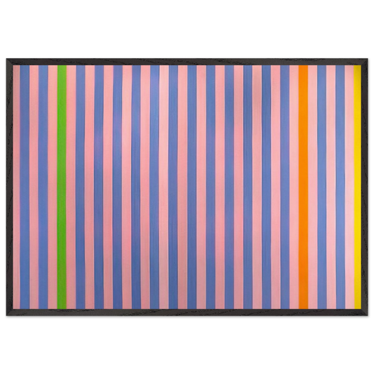 Sweet Score-Skylark - 1960 - Gene Davis 70x100 cm / 28x40 inches Framed Art Print – Black Wooden Frame