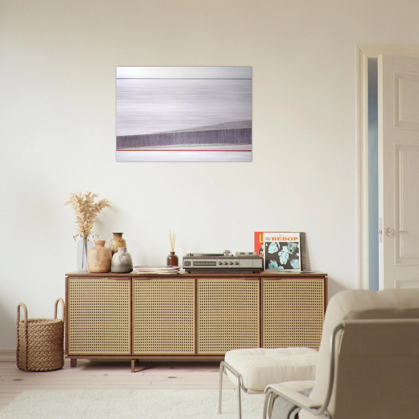 La linea rossa - 1966 - Bice Lazzari Brushed Aluminum Print - 70x100 cm / 28x40 inches | Bice Lazzari Aluminum Print | Bice Lazzari Prints