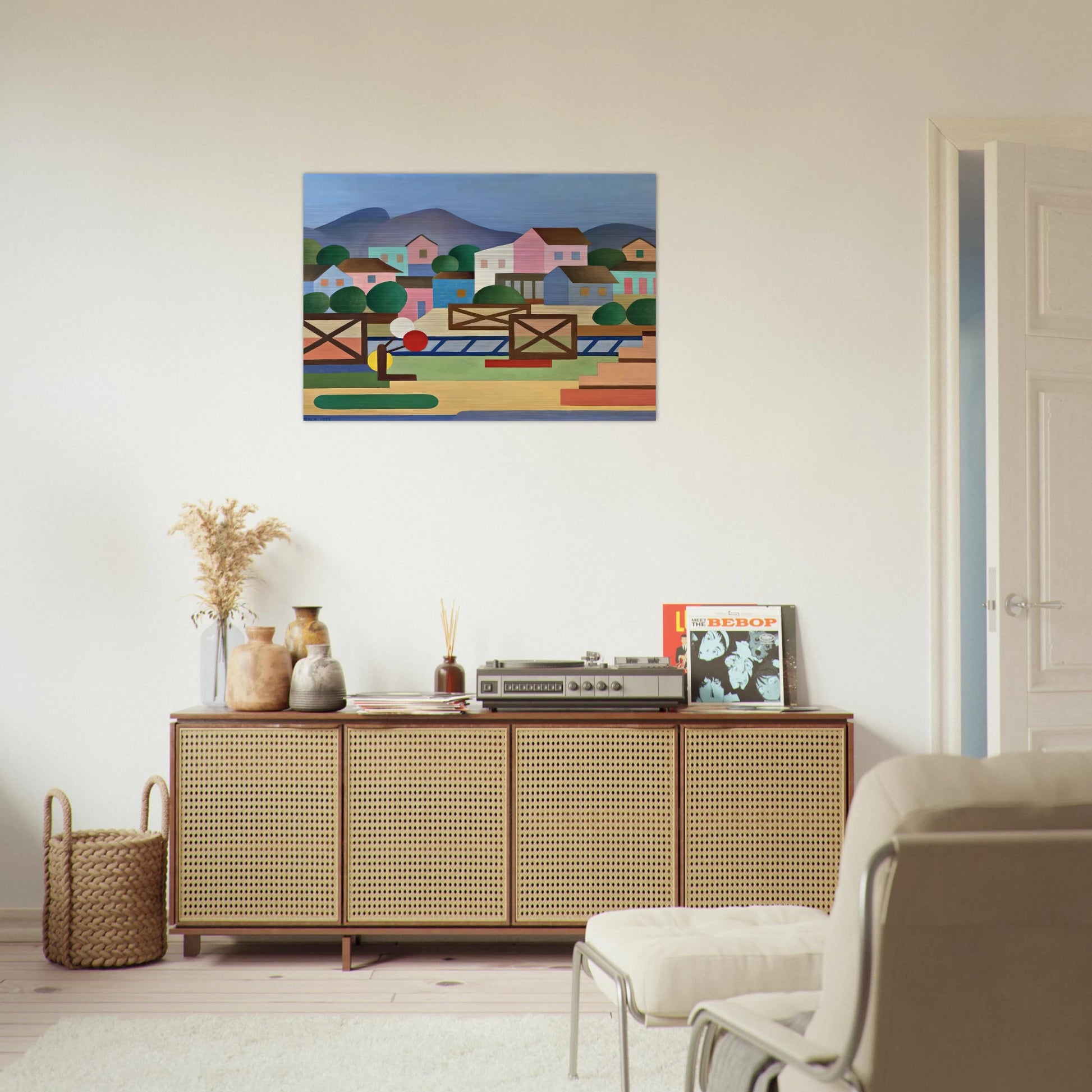 Level II Pass - Tarsila do Amaral Brushed Aluminum Print - 70x100 cm / 28x40 inches | Tarsila do Amaral Aluminum Print | Tarsila do Amaral Prints