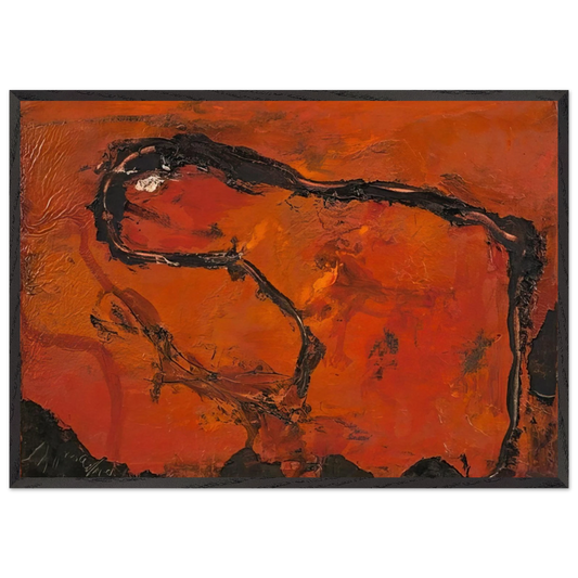 Pega - 1964 - Emil Schumacher 70x100 cm / 28x40 inches Framed Art Print – Black Wooden Frame