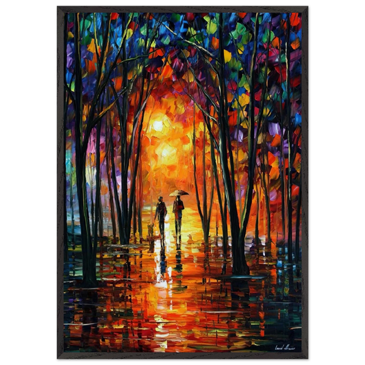 Leonid Afremov N18 - Leonid Afremov 70x100 cm / 28x40 inches Framed Art Print – Black Wooden Frame
