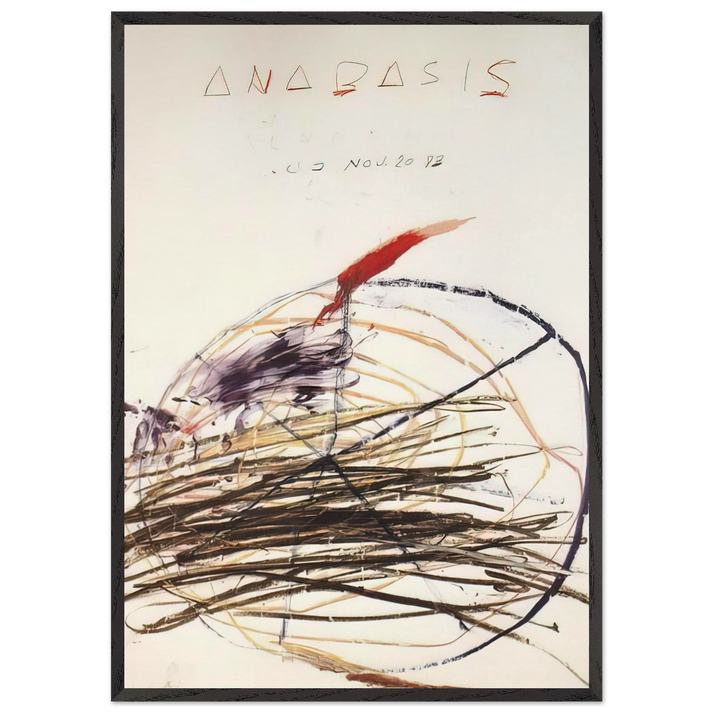 Anabasis  Xenephon  - Cy Twombly 70x100 cm / 28x40 inches Framed Art Print – Black Wooden Frame