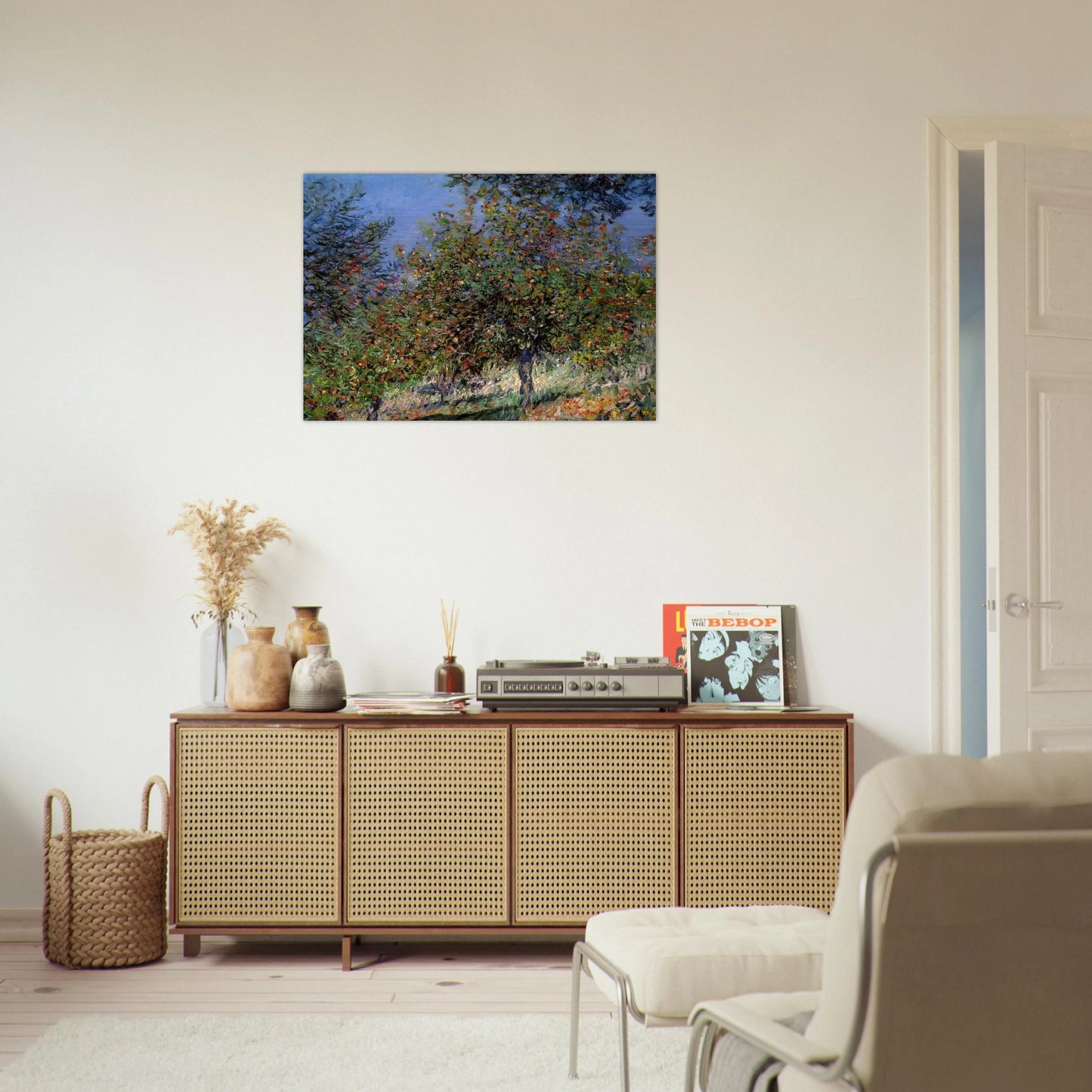 Apple Trees on the Chantemesle Hill - claude monet Brushed Aluminum Print - 70x100 cm / 28x40 inches | claude monet Aluminum Print | claude monet Prints