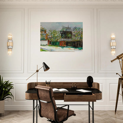 MOULIN DE LA GALETTE 4 - Maurice Utrillo Brushed Aluminum Print - 70x100 cm / 28x40 inches | Maurice Utrillo Aluminum Print | Maurice Utrillo Prints