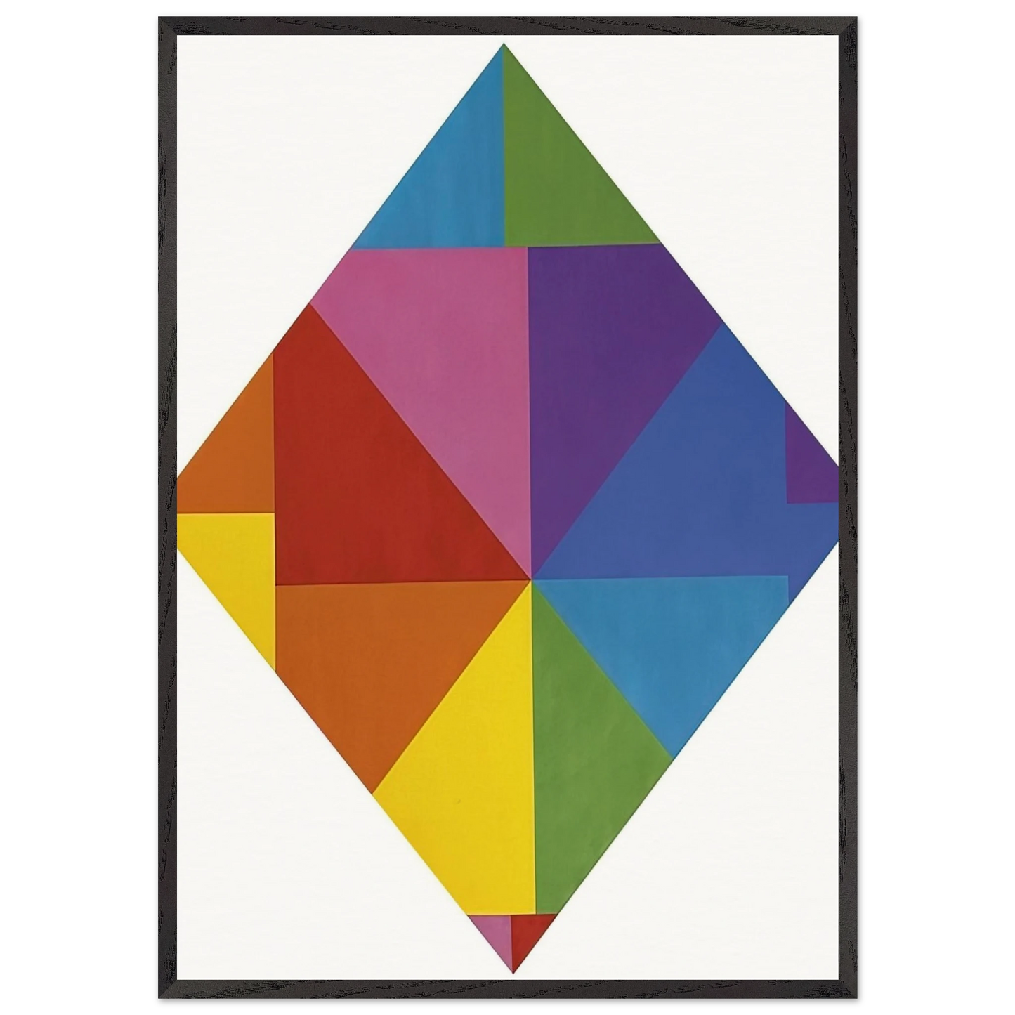 Acht farben im horizontal-diagonal-quadtrat - 1965 - Max Bill 70x100 cm / 28x40 inches Framed Art Print – Black Wooden Frame
