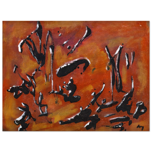 Henri Michaux - Red Abstract Composition - Art Informel, Surrealism  75x100 cm / 30x40inches Fine Art Poster
