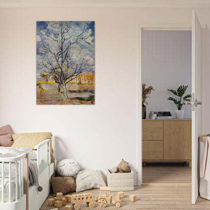 Pink Peach Trees - Vincent van Gogh Brushed Aluminum Print - 70x100 cm / 28x40 inches | Vincent van Gogh Aluminum Print | Vincent van Gogh Prints