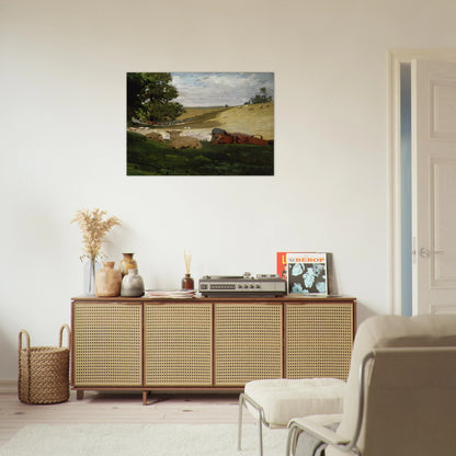 WARM AFTERNOON SHEPHERDESS - Winslow Homer Brushed Aluminum Print - 70x100 cm / 28x40 inches | Winslow Homer Aluminum Print | Winslow Homer Prints