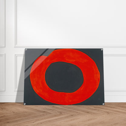 Red Circle on Black - 1965 - Jiro Yoshihara Acrylic Print - 70x100 cm / 28x40″ inches | Jiro Yoshihara Wall Art | Jiro Yoshihara Prints