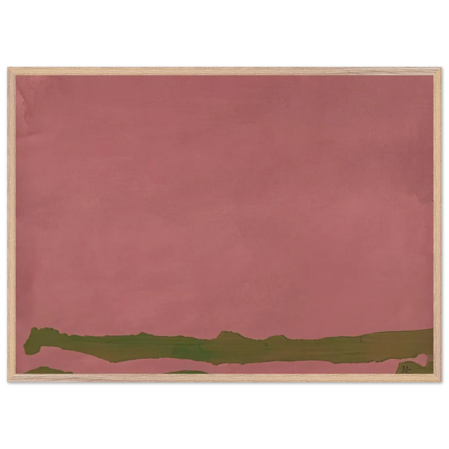 Helen Frankenthaler - Green Likes Mauve - 1970 Wall art - 13x18 cm / 5x7 Inches - Premium Wooden Framed Poster With Fine Art Paper - White frame