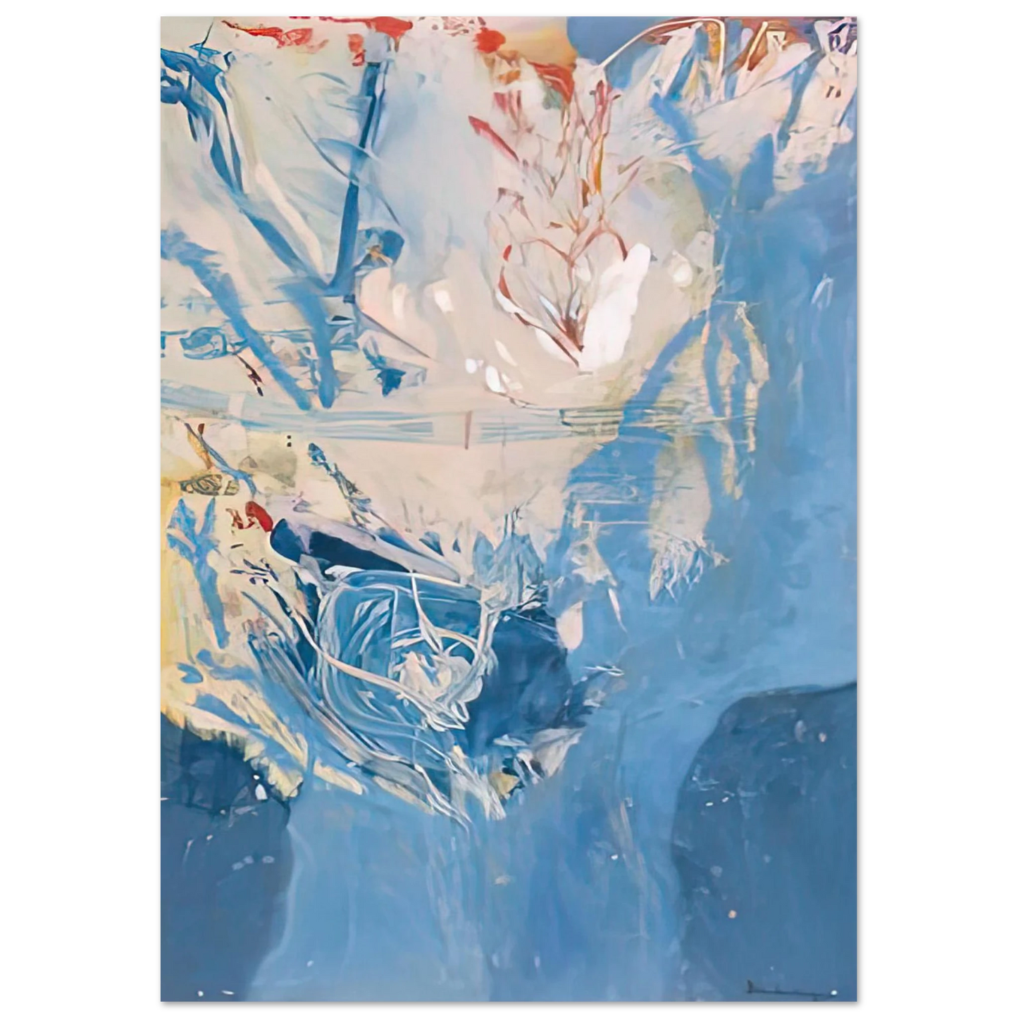 Helen Frankenthaler - Blue Territory, 1955- Wall Art - 60x80 cm / 24x32 inches - Fine Art Poster-canvas - -