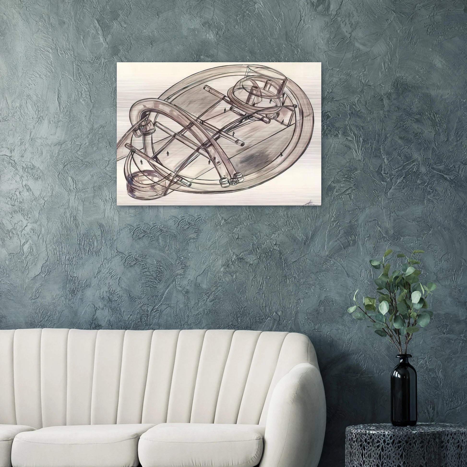 Untitled - 1972 - Gyula Kosice Brushed Aluminum Print - 70x100 cm / 28x40 inches | Gyula Kosice Aluminum Print | Gyula Kosice Prints