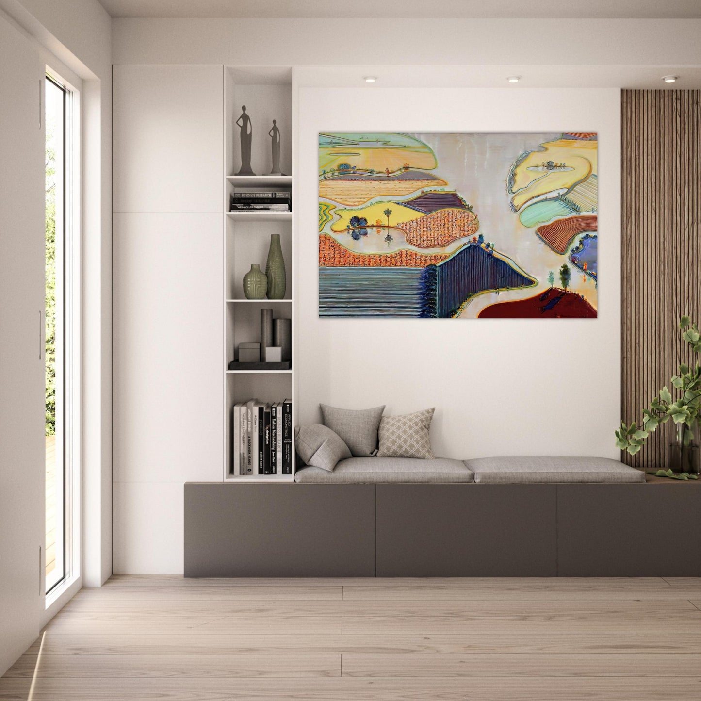 Delta Farms - 1996 - Wayne Thiebaud Art Prints - 100x150 cm / 40x60″ inches | Wayne Thiebaud Poster | Wayne Thiebaud Prints