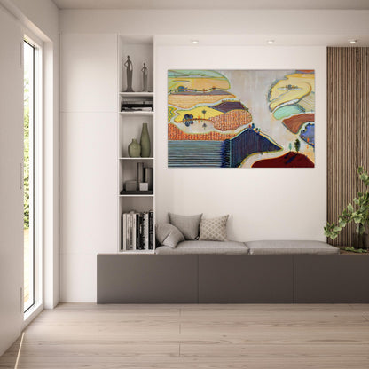 Delta Farms - 1996 - Wayne Thiebaud Art Prints - 100x150 cm / 40x60″ inches | Wayne Thiebaud Poster | Wayne Thiebaud Prints