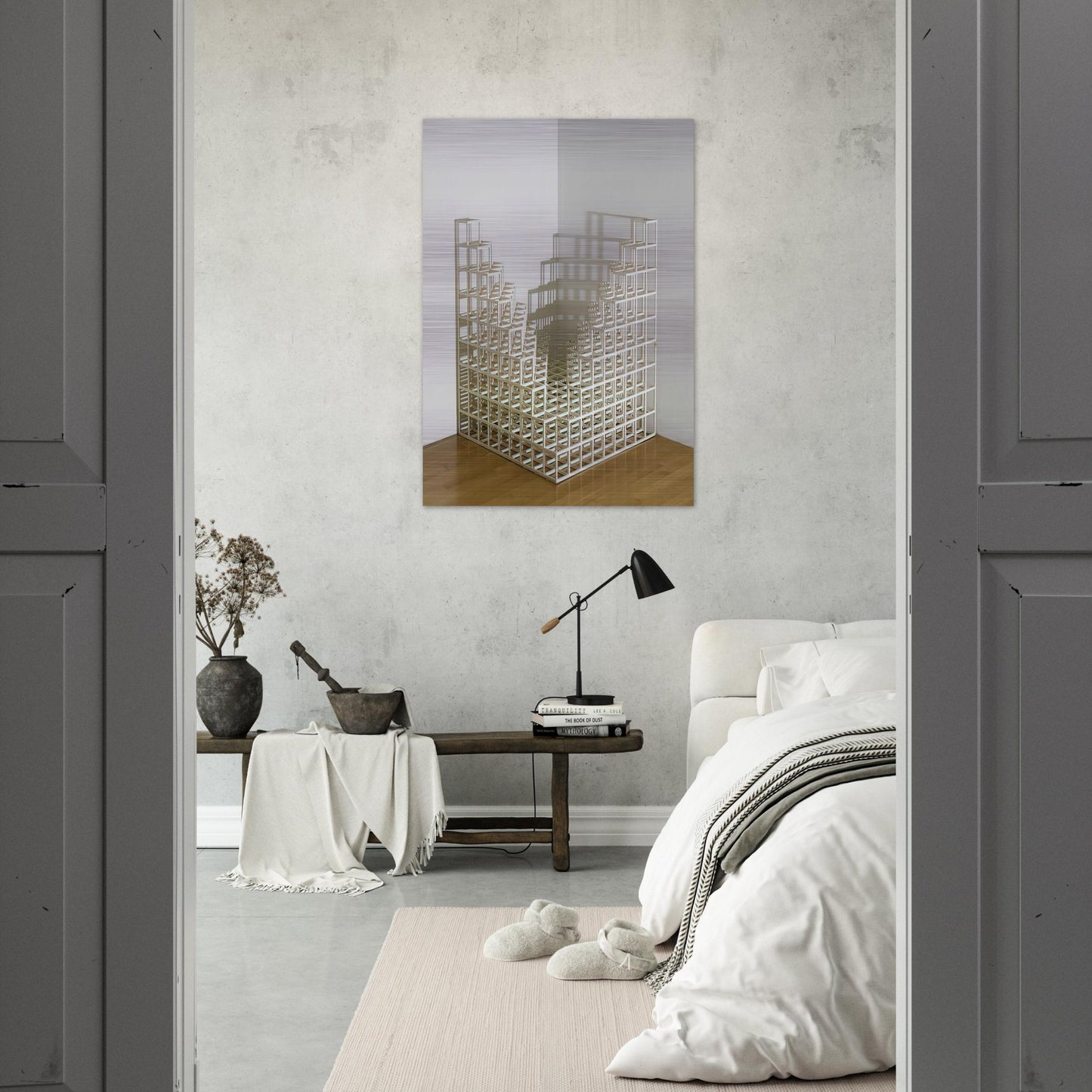 Title Corner piece #4 - Sol LeWitt Brushed Aluminum Print - 70x100 cm / 28x40 inches | Sol LeWitt Aluminum Print | Sol LeWitt Prints