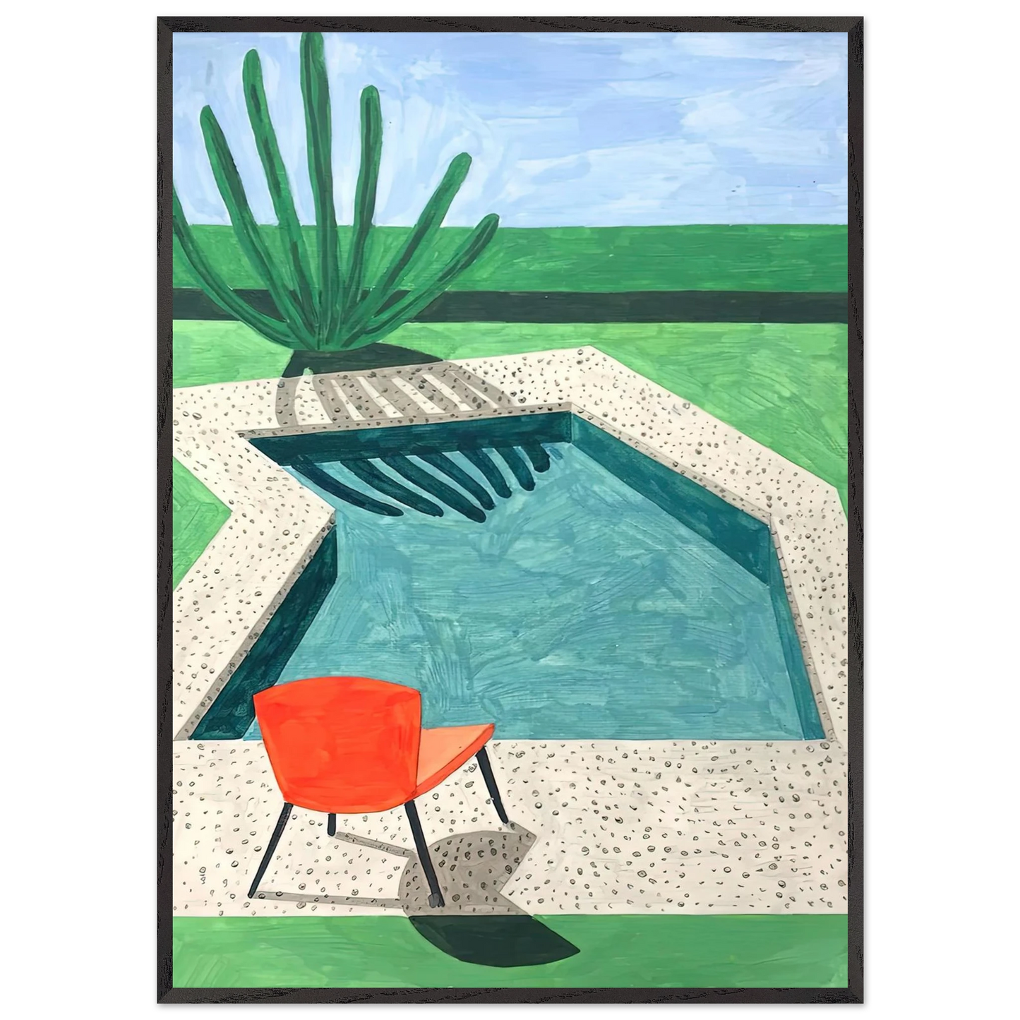 David Hockney - David Hockney Wall art - 28x43  cm / XL (11x17 inches) - Premium Wooden Framed Poster With Fine Art Paper-canvas - White frame