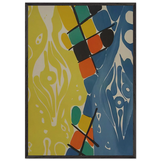 Farblitho 1966 - 21 NOR - 1966 - Ernst Wilhelm Nay 70x100 cm / 28x40 inches Framed Art Print – Black Wooden Frame