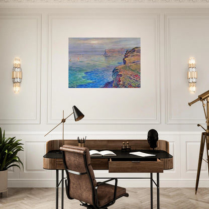 Cliff at Grainval near Fecamp - claude monet Brushed Aluminum Print - 70x100 cm / 28x40 inches | claude monet Aluminum Print | claude monet Prints