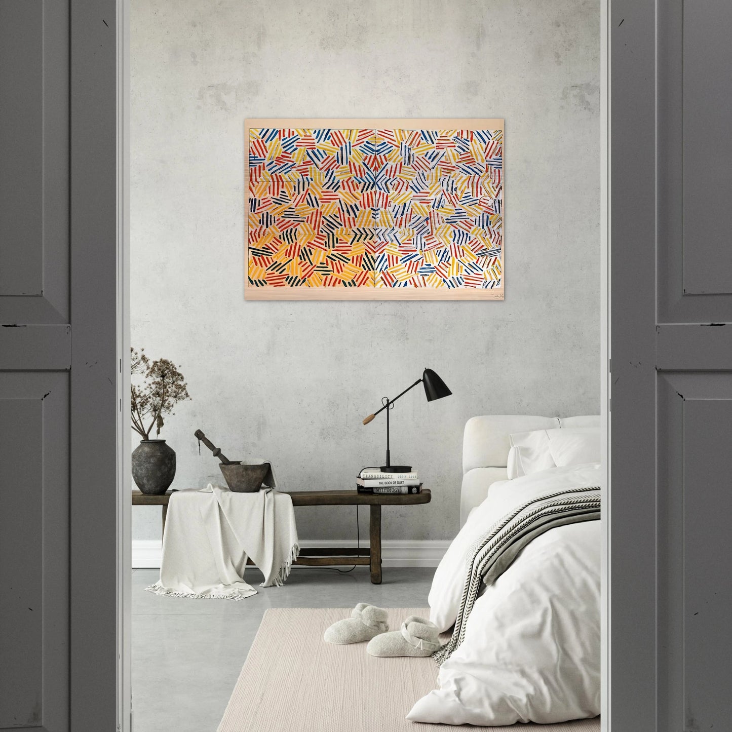 CORPSE AND MIRROR 1969 2 - Jasper Johns Brushed Aluminum Print - 70x100 cm / 28x40 inches | Jasper Johns Aluminum Print | Jasper Johns Prints
