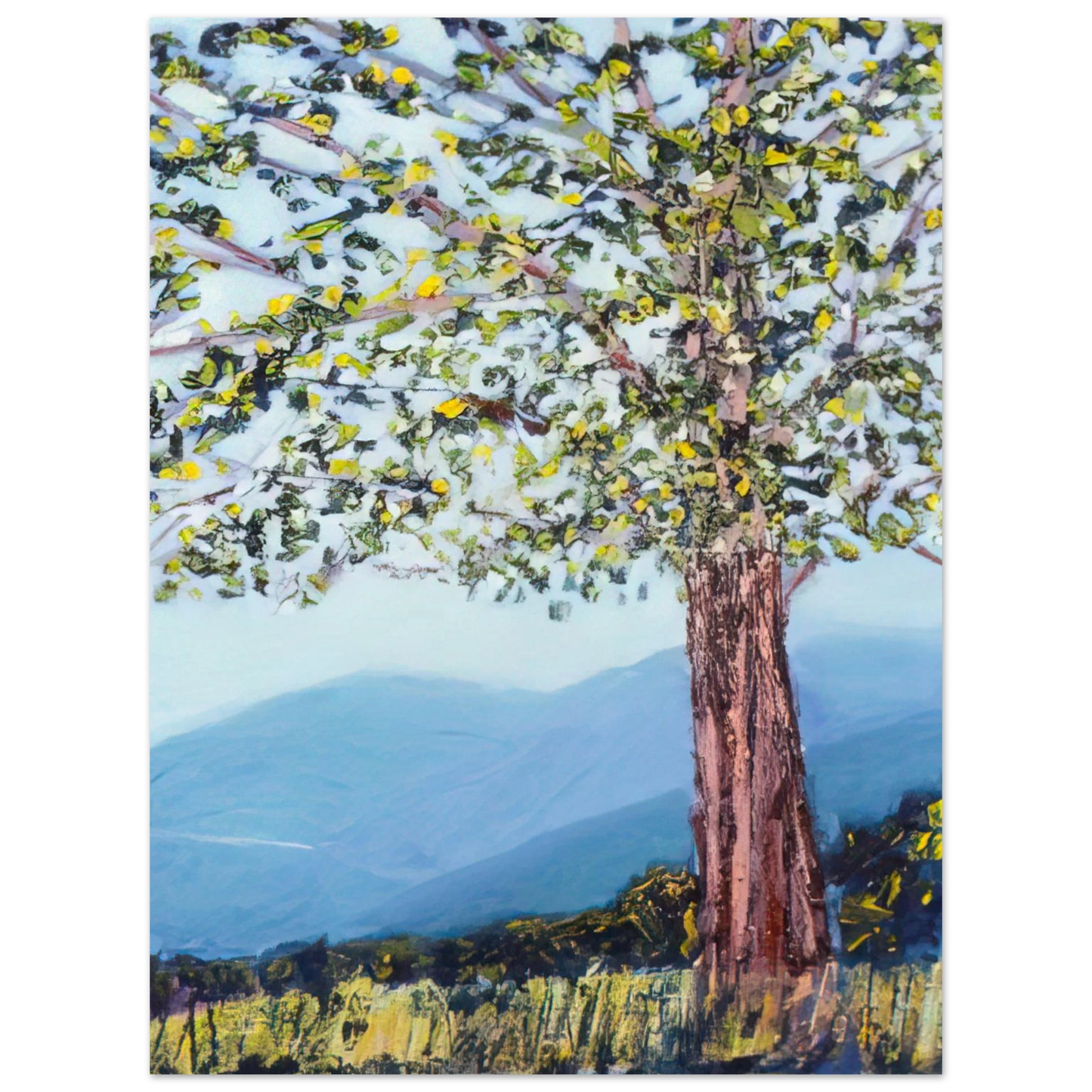 Ronnie Landfield - The Tree - 1984  75x100 cm / 30x40inches Fine Art Poster
