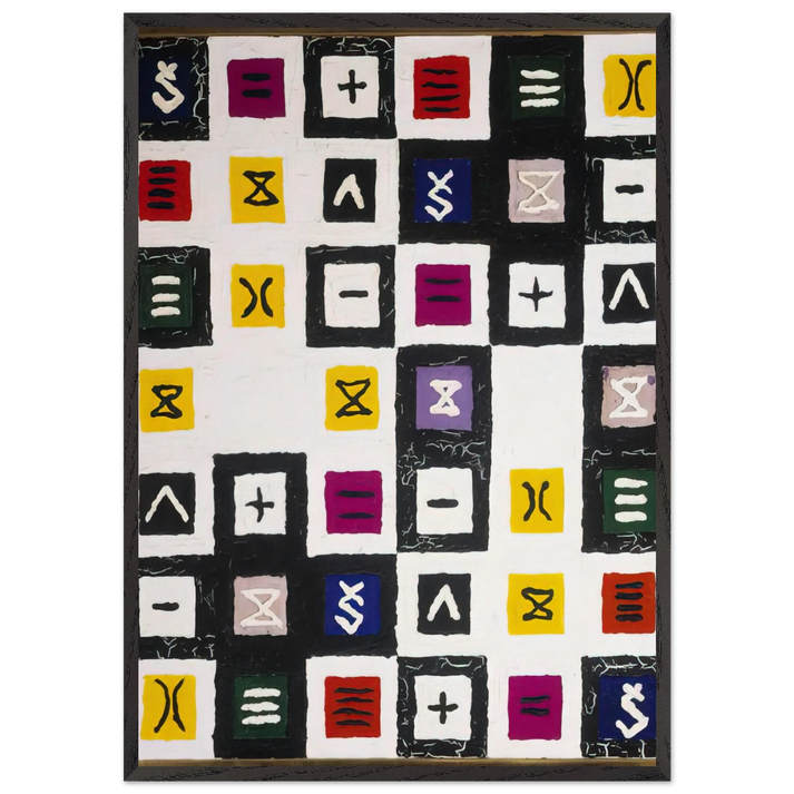 The Great Mystery II - 1960 - Alfred Jensen 70x100 cm / 28x40 inches Framed Art Print – Black Wooden Frame