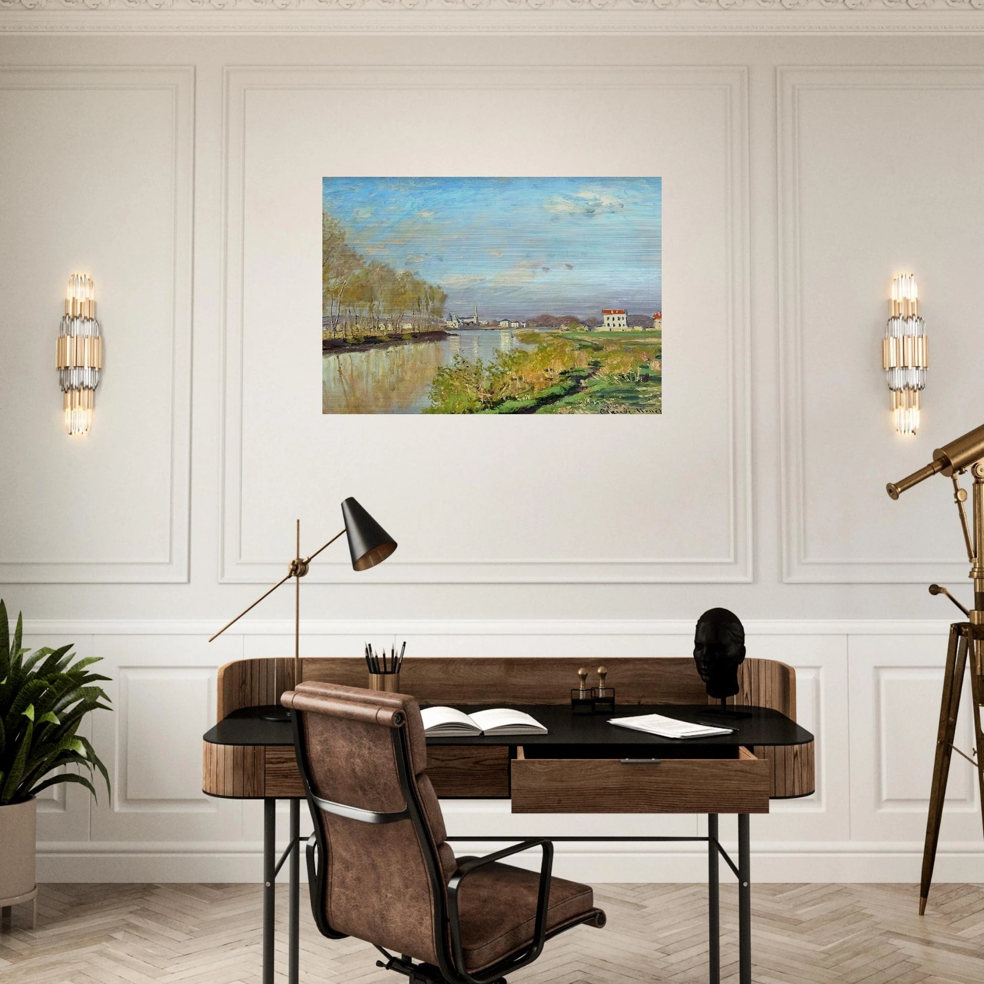 Argenteuil, The Seine - claude monet Brushed Aluminum Print - 70x100 cm / 28x40 inches | claude monet Aluminum Print | claude monet Prints