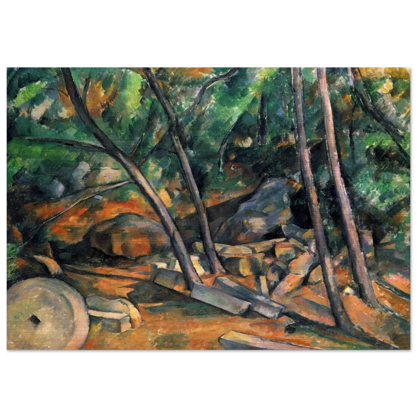 Woods with Millstone - Paul Cézanne Brushed Aluminum Print - 70x100 cm / 28x40 inches | Paul Cézanne Aluminum Print | Paul Cézanne Prints