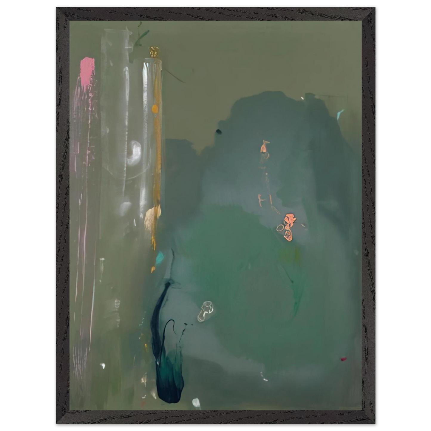 Helen Frankenthaler - CÃƒÆ’Ã‚Â´te d Argent - 1980 Wall art - 28x43  cm / XL (11x17 inches) - Premium Wooden Framed Poster With Fine Art Paper-canvas - Black frame
